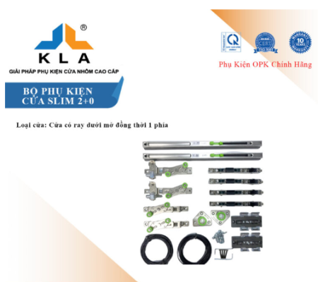 Phụ kiện cửa slim trượt 3 cánh